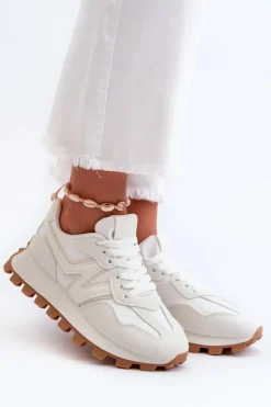 Hot Boto Sneakersy Buty Sportowe Damskie Białe Kalelia Biały