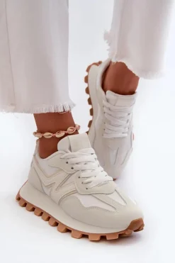 Hot Boto Sneakersy Buty Sportowe Damskie Białe Kalelia Biały