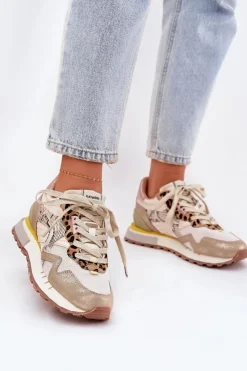 Damskie D.Franklin Sneakersy Buty Sportowe Damskie DFSH378006 Złote