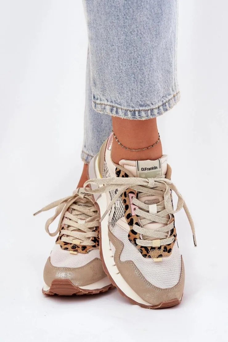 Damskie D.Franklin Sneakersy Buty Sportowe Damskie DFSH378006 Złote