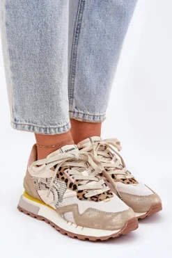 Damskie D.Franklin Sneakersy Buty Sportowe Damskie DFSH378006 Złote