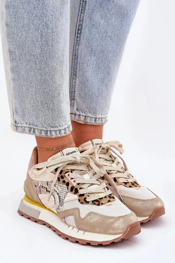 Damskie D.Franklin Sneakersy Buty Sportowe Damskie DFSH378006 Złote