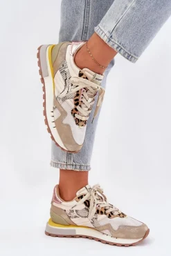 Damskie D.Franklin Sneakersy Buty Sportowe Damskie DFSH378006 Złote