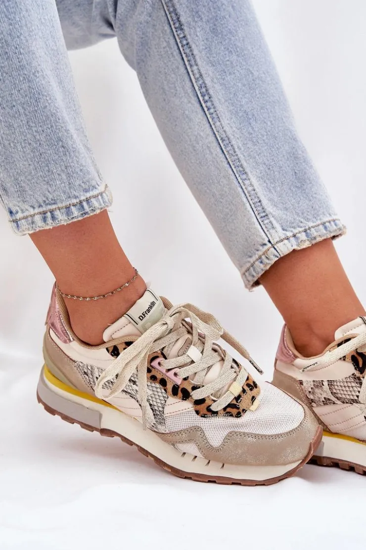 Damskie D.Franklin Sneakersy Buty Sportowe Damskie DFSH378006 Złote