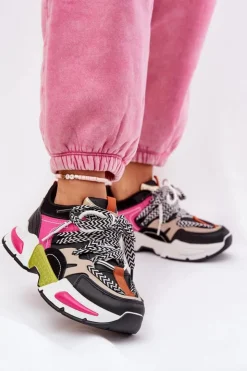 Best Boto Sneakersy Buty Sportowe Damskie Z Podwójnym Sznurowaniem Czarne Efobell