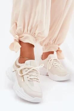 Boto Buty Sportowe Na Platformie|Sneakersy Damskie*Sneakersy Buty Sportowe Damskie Na Grubej Podeszwie Beżowe Lerila Beżowy