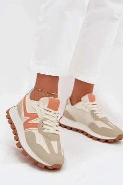 Discount Boto Sneakersy Buty Sportowe Damskie Beżowe Kalelia