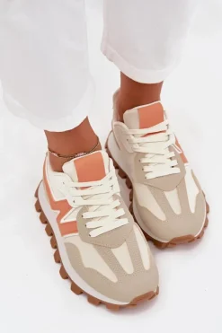 Discount Boto Sneakersy Buty Sportowe Damskie Beżowe Kalelia