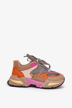 Damskie Boto Sneakersy Buty Sportowe Damskie Z Podwójnym Sznurowaniem Khaki Efobell