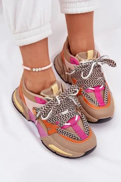 Damskie Boto Sneakersy Buty Sportowe Damskie Z Podwójnym Sznurowaniem Khaki Efobell