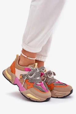 Damskie Boto Sneakersy Buty Sportowe Damskie Z Podwójnym Sznurowaniem Khaki Efobell