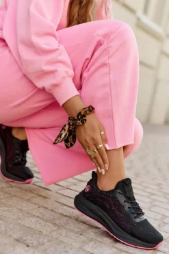 Big Star Shoes Buty Sportowe Big Star|Sneakersy Damskie*Sneakersy Buty Sportowe Damskie Na Platformie Big Star RR274523 HI-POLY SYSTEM Czarne