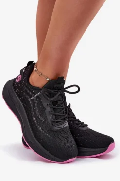 Big Star Shoes Buty Sportowe Big Star|Sneakersy Damskie*Sneakersy Buty Sportowe Damskie Na Platformie Big Star RR274523 HI-POLY SYSTEM Czarne