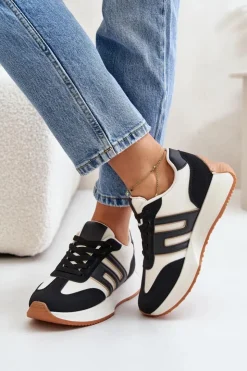 Sale Boto Sneakersy Buty Sportowe Na Platformie Damskie Czarne Thari