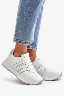Boto Buty Sportowe Na Platformie|Sneakersy Damskie*Sneakersy Buty Sportowe Na Platformie Damskie Biało-Szare Thari