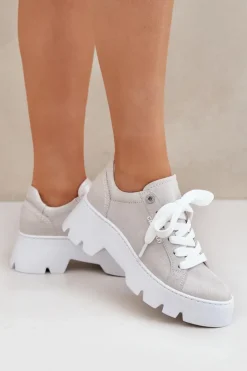 CheBello Buty Sportowe Na Platformie*Sneakersy Buty Sportowe Na Platformie 4632 Srebrne Srebrny