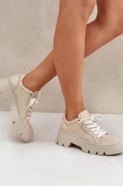 CheBello Buty Sportowe Na Platformie*Sneakersy Buty Sportowe Na Platformie 4632 Złote Złoty