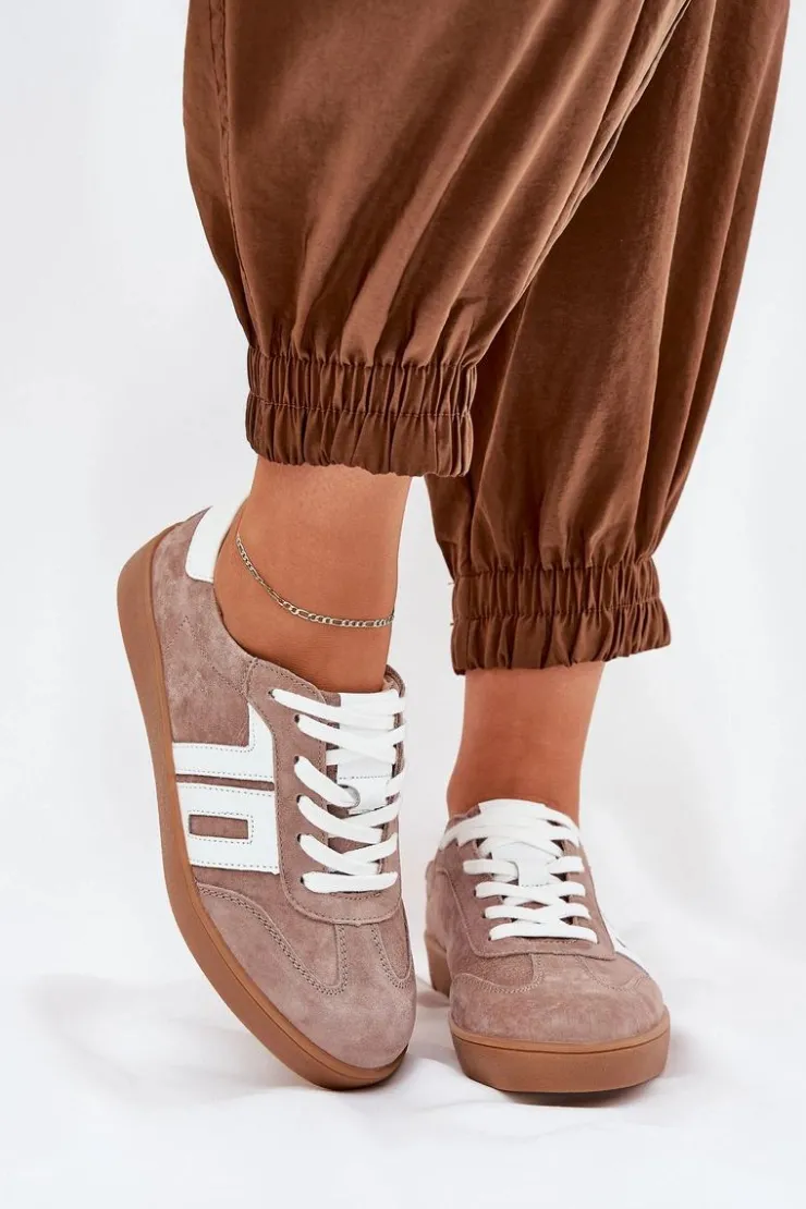 Damskie Buty damskie Vinceza Sneakersy Buty Sportowe Zamszowe Vinceza 79517 Beżowe