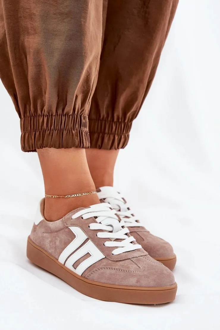 Damskie Buty damskie Vinceza Sneakersy Buty Sportowe Zamszowe Vinceza 79517 Beżowe