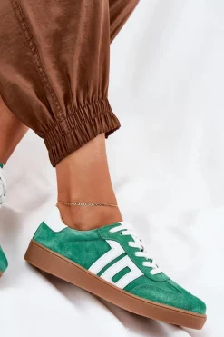 Buty damskie Vinceza Sneakersy Damskie*Sneakersy Buty Sportowe Zamszowe Vinceza 79517 Zielone Zielony