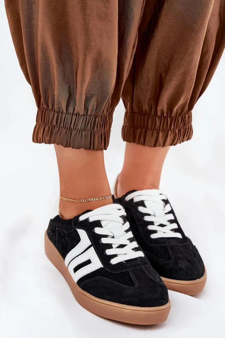 Damskie Buty damskie Vinceza Sneakersy Buty Sportowe Zamszowe Vinceza 79517 Czarne