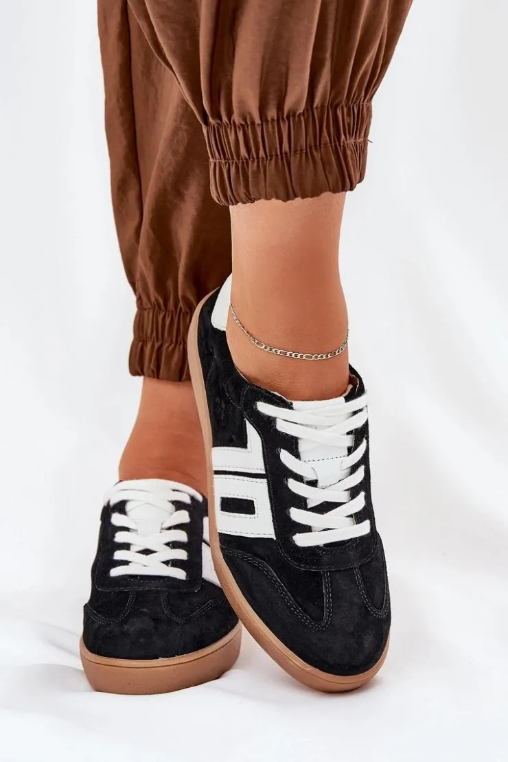 Damskie Buty damskie Vinceza Sneakersy Buty Sportowe Zamszowe Vinceza 79517 Czarne