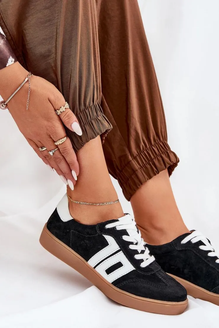 Damskie Buty damskie Vinceza Sneakersy Buty Sportowe Zamszowe Vinceza 79517 Czarne