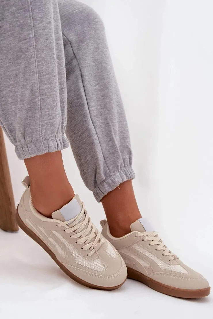 Sale Boto Sneakersy Damskie Beżowe Hanelor Beżowy