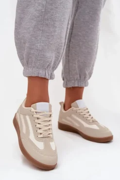 Sale Boto Sneakersy Damskie Beżowe Hanelor Beżowy