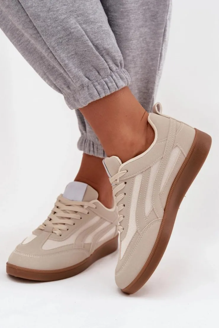 Sale Boto Sneakersy Damskie Beżowe Hanelor Beżowy