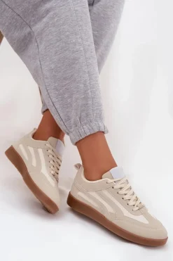 Sale Boto Sneakersy Damskie Beżowe Hanelor Beżowy