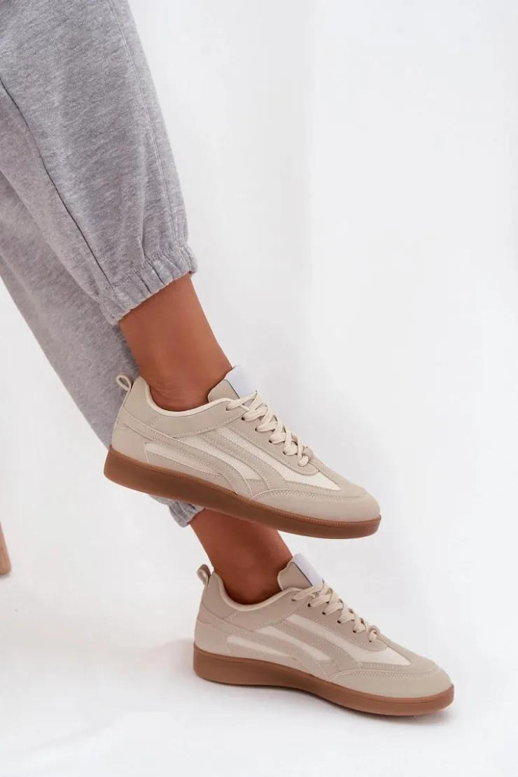 Sale Boto Sneakersy Damskie Beżowe Hanelor Beżowy