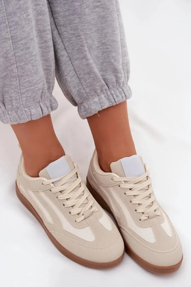 Sale Boto Sneakersy Damskie Beżowe Hanelor Beżowy