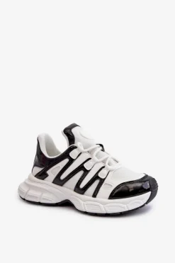Hot Boto Sneakersy Damskie Biało-Czarne Ahmani Biały