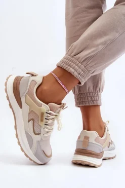 Damskie Big Star Shoes Sneakersy Damskie Big Star NN274A098 Beżowe