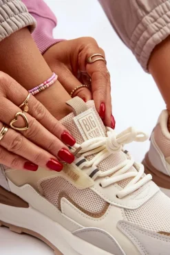 Damskie Big Star Shoes Sneakersy Damskie Big Star NN274A098 Beżowe