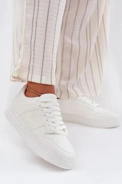 Damskie Big Star Shoes Sneakersy Damskie Big Star RR274A241 HI-POLY SYSTEM Białe