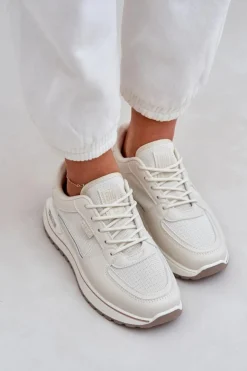 Hot Big Star Shoes Sneakersy Damskie Big Star NN274A088 Jasnobeżowe Beżowy