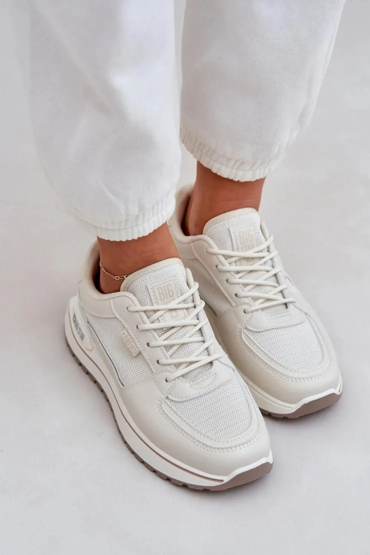 Hot Big Star Shoes Sneakersy Damskie Big Star NN274A088 Jasnobeżowe Beżowy
