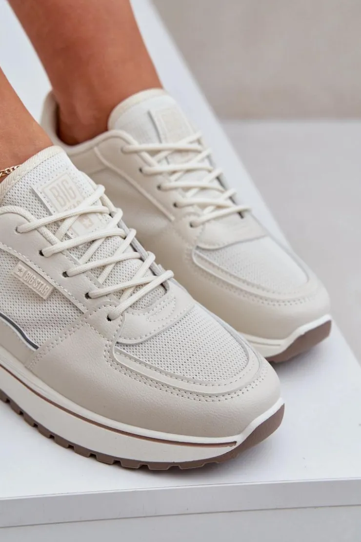 Hot Big Star Shoes Sneakersy Damskie Big Star NN274A088 Jasnobeżowe Beżowy