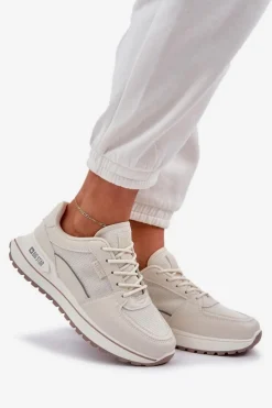 Hot Big Star Shoes Sneakersy Damskie Big Star NN274A088 Jasnobeżowe Beżowy