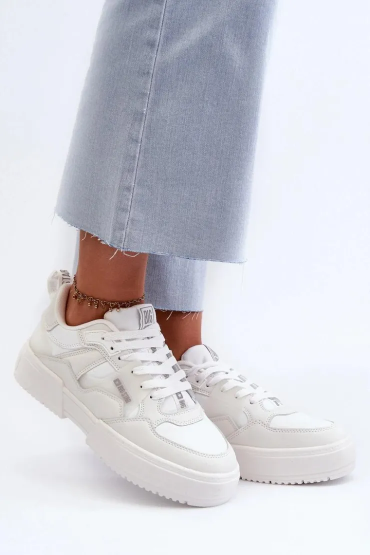 Damskie Big Star Shoes Sneakersy Damskie Big Star NN274357 Memory Foam System Białe