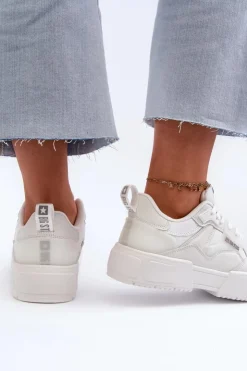 Damskie Big Star Shoes Sneakersy Damskie Big Star NN274357 Memory Foam System Białe