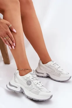 Big Star Shoes Buty Sportowe Na Platformie|Buty Sportowe Big Star*Sneakersy Damskie Big Star RR274A191 Białe Biały