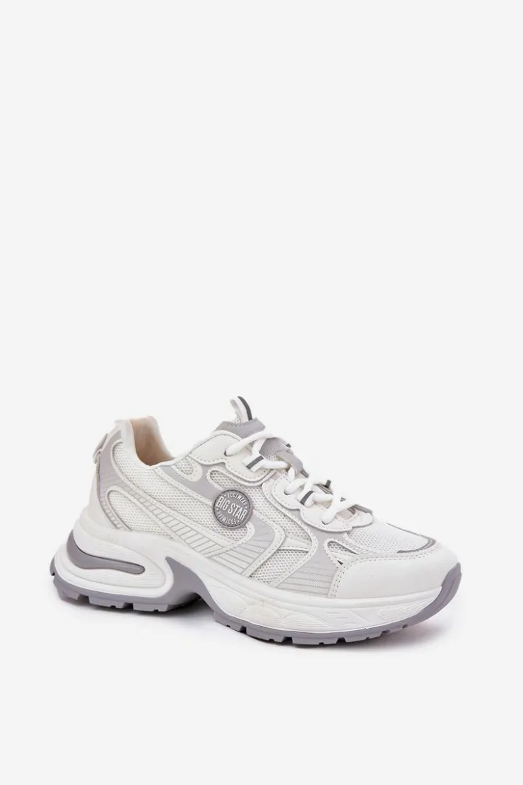 Big Star Shoes Buty Sportowe Na Platformie|Buty Sportowe Big Star*Sneakersy Damskie Big Star RR274A191 Białe Biały