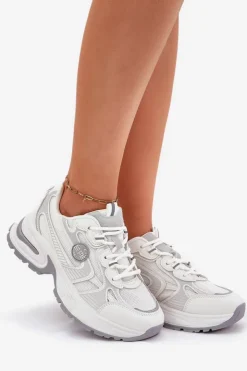 Big Star Shoes Buty Sportowe Na Platformie|Buty Sportowe Big Star*Sneakersy Damskie Big Star RR274A191 Białe Biały