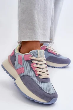 Discount Big Star Shoes Sneakersy Damskie Big Star NN274974 Niebieskie