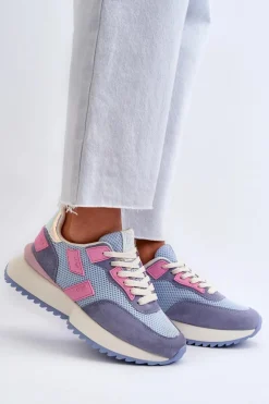 Discount Big Star Shoes Sneakersy Damskie Big Star NN274974 Niebieskie