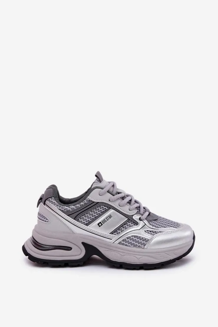 Online Big Star Shoes Sneakersy Damskie Big Star RR274A193 Szare Szary