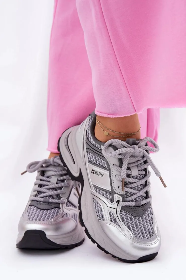 Online Big Star Shoes Sneakersy Damskie Big Star RR274A193 Szare Szary